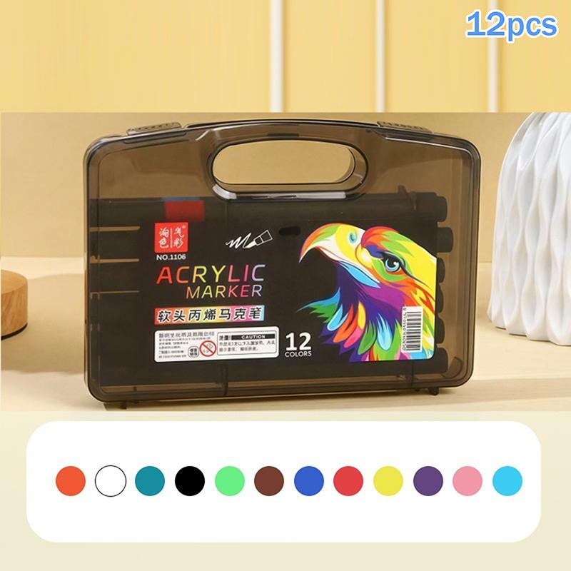 

12/24/36/48/60/80PCS Colors Art Graffiti Pen Soft Headed Different Color Acrylic Marker Pen Waterproof Opaque