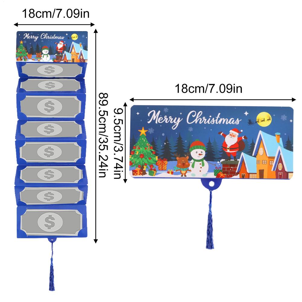 Santa Claus Christmas Money Card Envelope Red Lucky Festive Foldable Cards With Tassle Folding Money Holder Party Favor for Kids