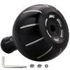HEIGHTEN 38mm Reel Handle Universal Fit Type Gear Series Knob, Shimano/Daiwa (Type A) (Daiwa S), (Black & Silver) (891)