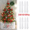 1 Set Deer Snowflake Pattern Winter PVC Barrier Durable Surround Fence White Hollow-Out Festive Fence Decorations Holiday 30x10cm