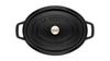 Staub Cocotte Oval Black Large Hand Cast Enamel Pot IH Compatible Japanese La Cocotte Oval "Pico 29cm" [Authorized Product] 40509-315