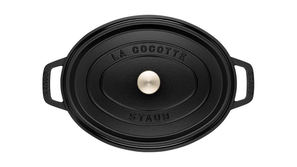 Staub Cocotte Oval Black Large Hand Cast Enamel Pot IH Compatible Japanese La Cocotte Oval "Pico 29cm" [Authorized Product] 40509-315