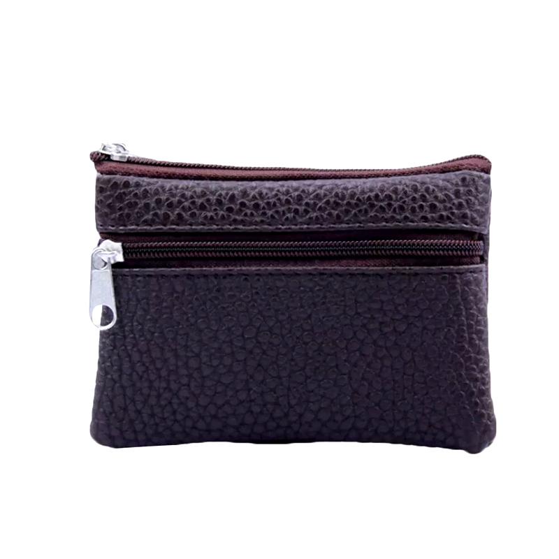 1pc Wallet Pouch Small Coin Purse New PU Leather Solid Color Storage Card Holder Korean Zipper