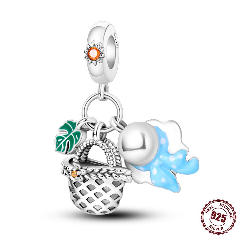 Panpoki 33 Style Copper Charms Travel Series Pendant Beads Fit Fine Bracelets & Bangles Diy Women Jewelry