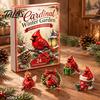 Christmas Tree Holiday Decorations Acrylic Advent Calendar Box with 24 Bird Themed Hanging Ornaments, Countdown Festive Decoration for Home Window And