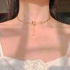 iF ME Ins Korejský Retro Motýl Perlový Přívěsek Zlatý Náhrdelník Elegantní Jednoduché Náhrdelníky Choker Šperky Doplňky