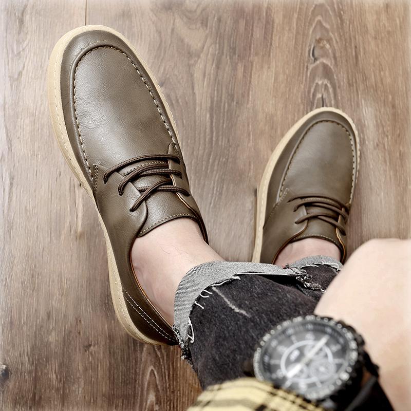 Fashion Leisure Business Men's New Leather Shoes  Men's Comfortable lace up for men Outdoor stroll party casual Hot selling shoes