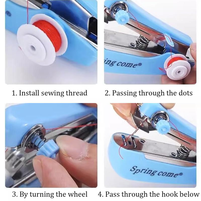 Domowa Ręczna Maszyna do Szycia Przenośna Podróżna Zewnętrzna Ubrania Tkaniny DIY Szycie Narzędzie do Szycia Mini Ręczna Igła do Szycia Maszyna do Robótek Ręcznych