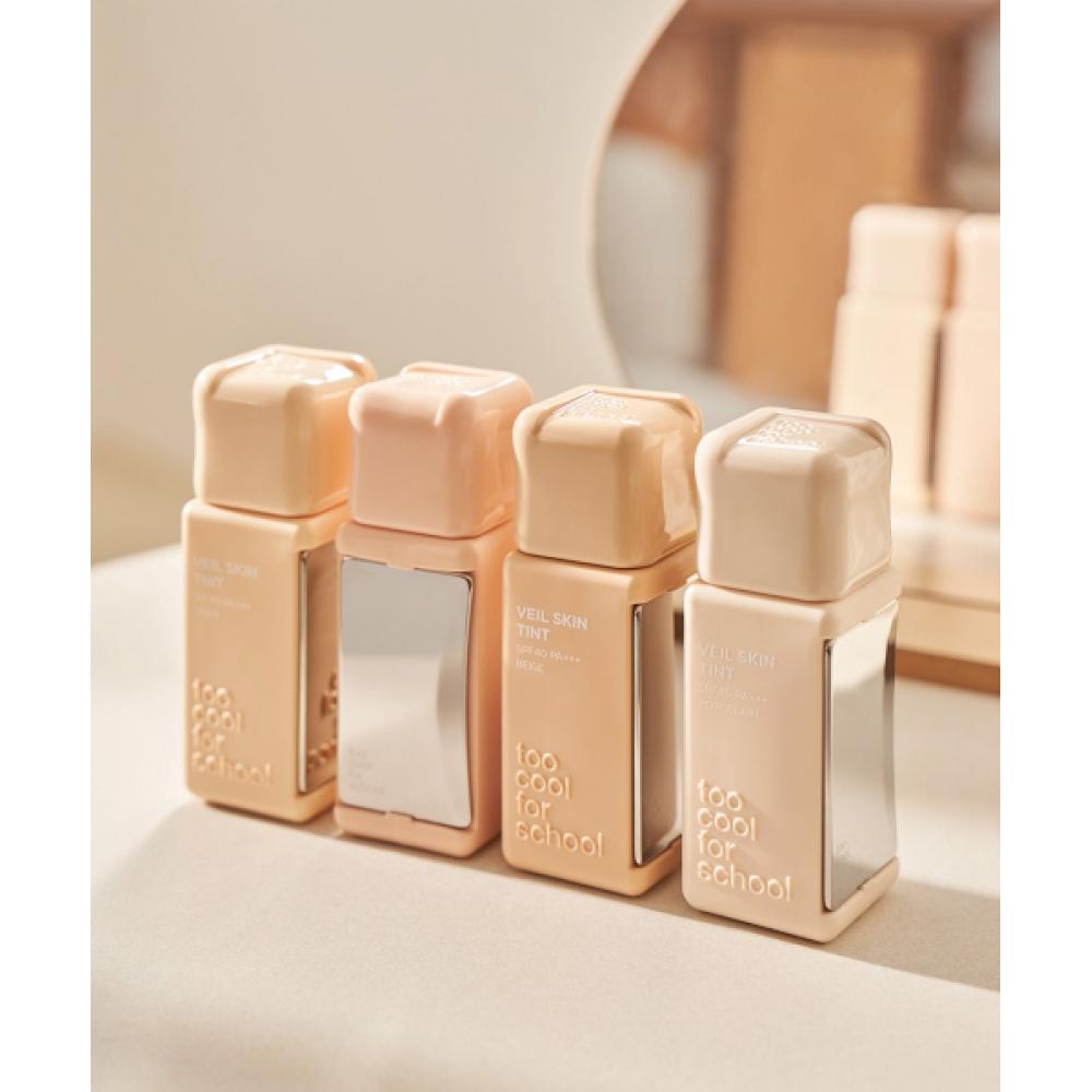 Too Cool For School [2 Pack] Veil Skin Tint  + Dual Mirror Palette Puff 
