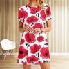 Women's Round Neck Neck Flower and Grass Print Dress