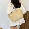 Versatile Straw Woven Tote Shoulder Bag - Bowknot Fresh Style Handwoven Handbag for Women