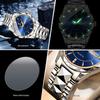 Tycoon Gold Men's Stainless Steel Double Calendar Waterproof Watch