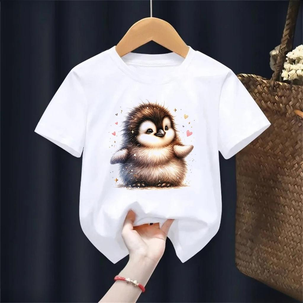 Kawaii Penguin Animal Printed Tshirt For Unisex And Unisex Summer Fashion Short Sleeve Casual Graphic Tops Cute Tee