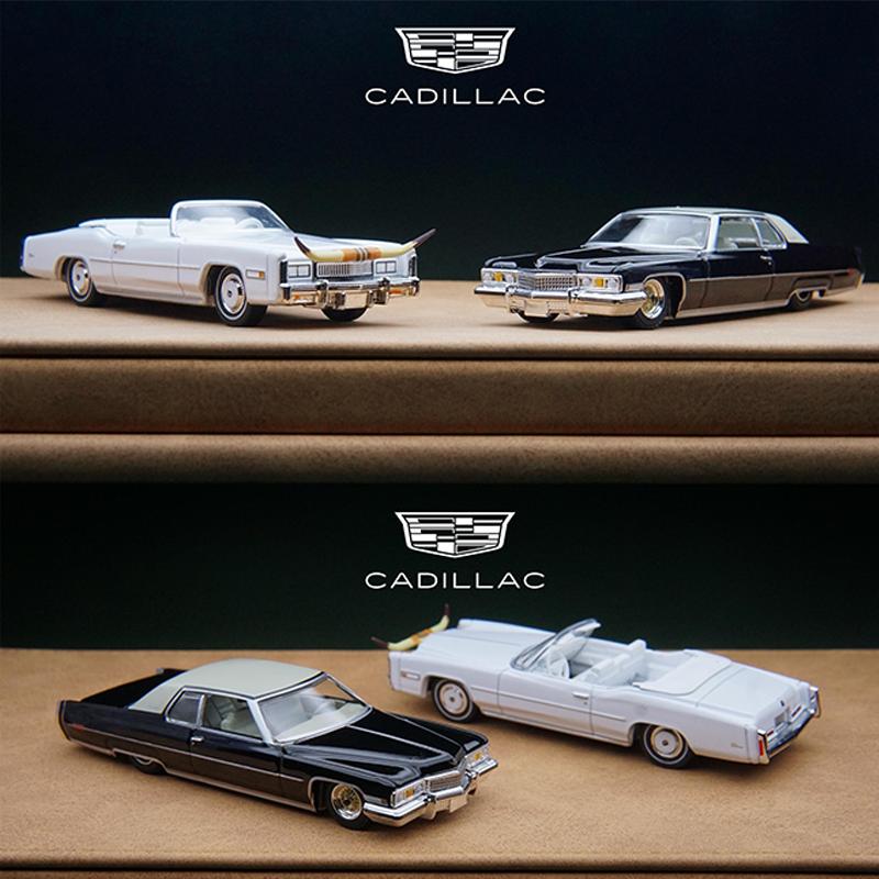Greenlight 1:64 1973 Cadillac Diwei 1976 Cadillac Eldorado Convertible Simulation Alloy Miniature Diecast Car Model Toy Gift