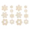 300Pcs Plum Blossom Shape Flower Wooden Embellishments Floral Wood Ornaments For DIY Projects