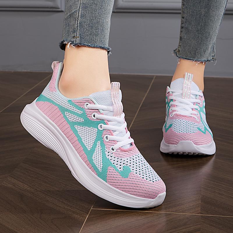 Outdoor Running Shoes Women Thick-soled Lightweight Breathable Anti-slip Shoes Women Comfortable Soft Lace-up Sports Shoes Women