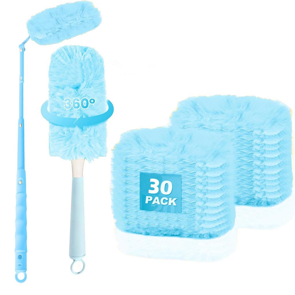 360° Double-Sided Electrostatic Duster with Replaceable Fiber Head for Gap Cleaning and Dust Adsorption