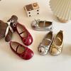 Girls Flat Shoes With Bow Detail Soft Sole Non-Slip Princess Style Ages 4-12