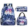 Animation Cartoon Printing Trend Student School Bag Lunch Bag Stationery Pencil Bag Combination Three-Piece Set
