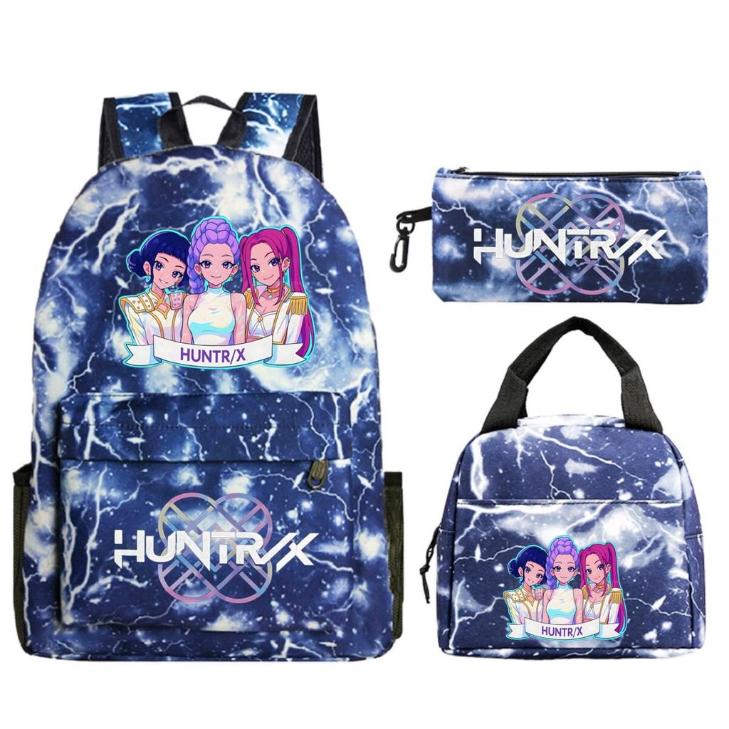 Animation Cartoon Printing Trend Student School Bag Lunch Bag Stationery Pencil Bag Combination Three-Piece Set