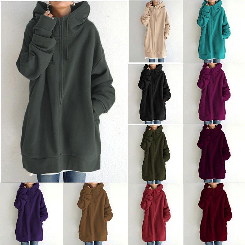 

2025 Personalized Zipper Hooded Long Velvet Hoodie Khaki 3XL