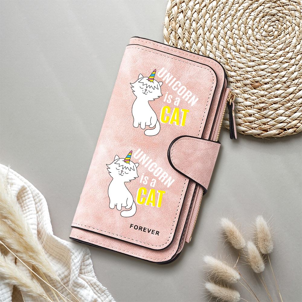 Cute Cat Printed Wallet Fashion Long Purse Casual Card Holder
