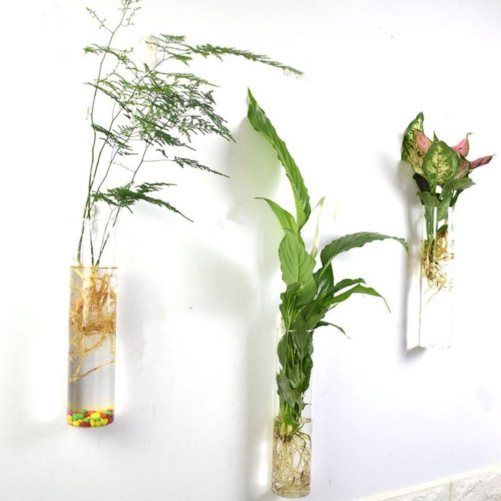 Shape Fish Tank Glass Crafts Wall-mounted Flower Pot Hydroponic Vase Plant Container Flower Vase