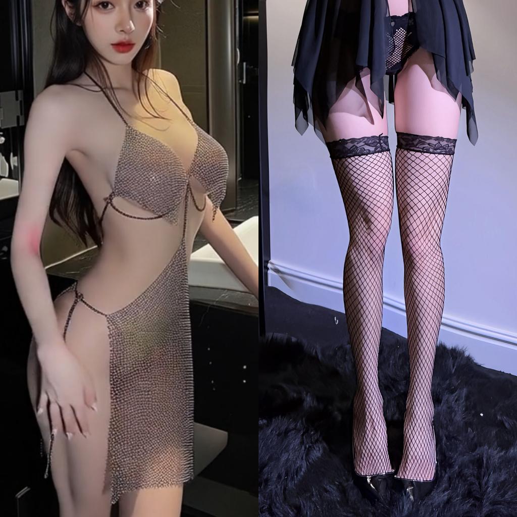 Sex Underwear Sexy Suspender One-piece Perspective Bright Women's Dress Uniform Suit Flirty Sex Fun Clothing