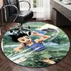 1pc Anime Cartoon Design Round Carpet for Office Chair Mat, NonSlip Rug Suitable for Home Decor, Living Room, Bedroom, Game Room