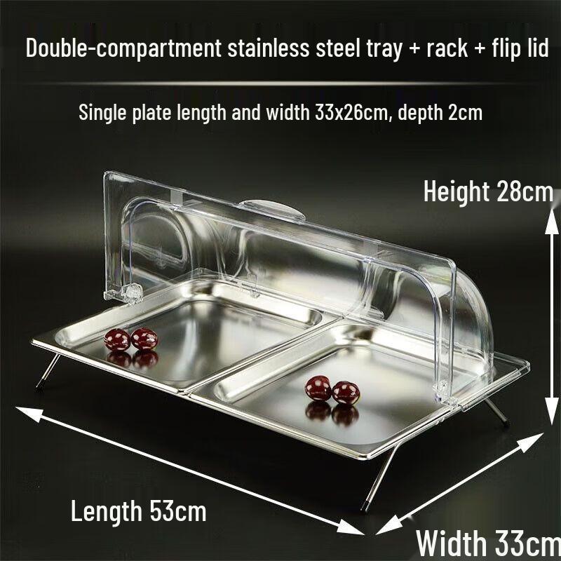 Stainless Steel Buffet Food Display Rack with Lid
