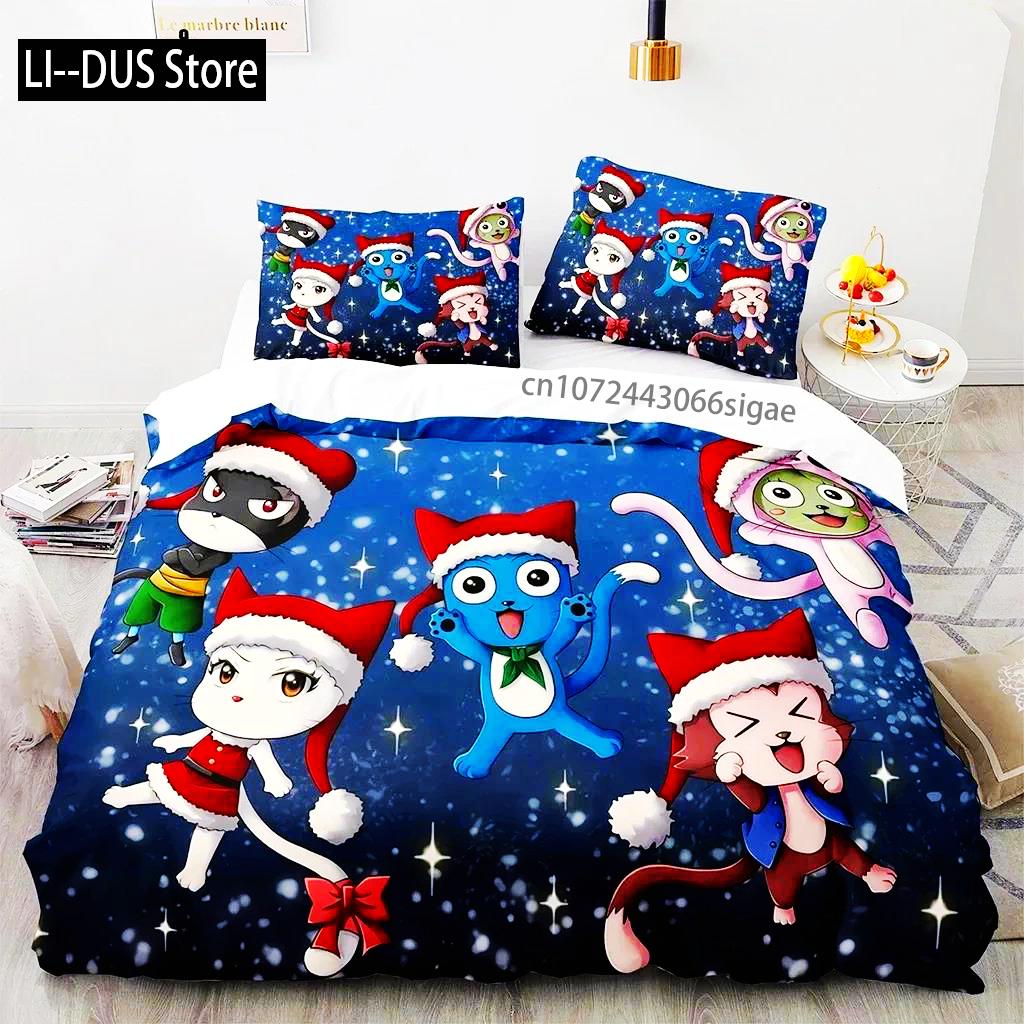 Comforter 3D Print Fairy Tail Anime Natsu Bedding Set Bed Set Comforter King Queen Size Boys Adult