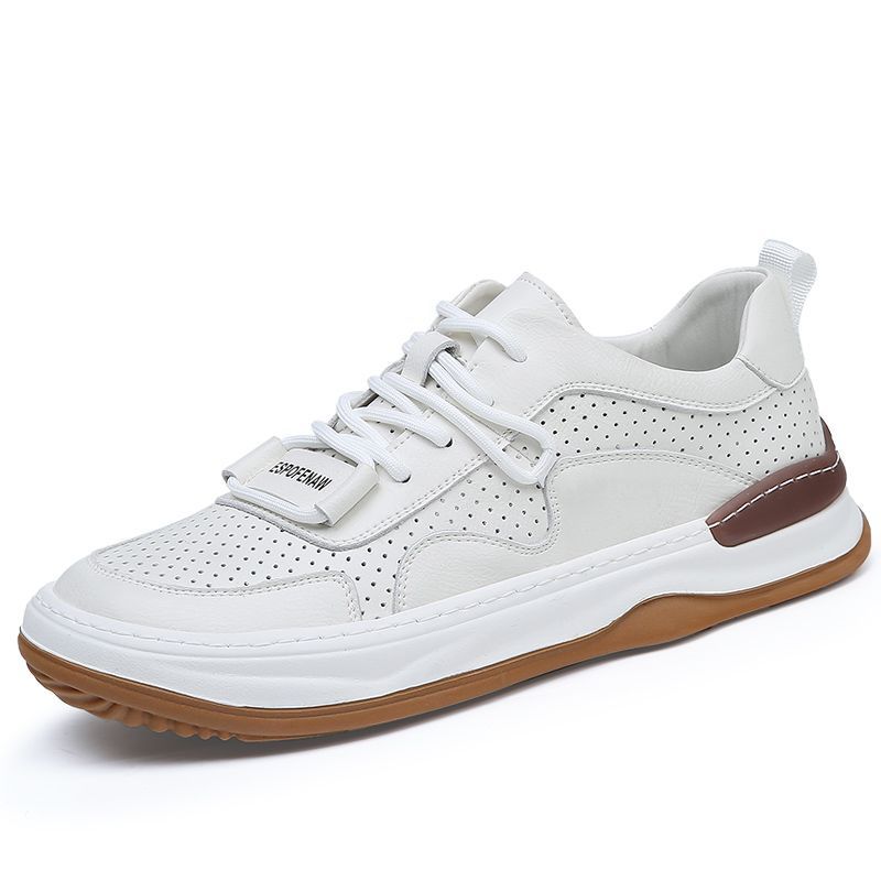 Genuine Leather Sneakers Men Casual Shoes Soft Comfortable Mens Driving Shoes Breathable Brand Male Footwear Black White Green