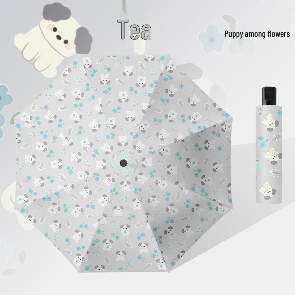 Parasol con Logo Personalizado Paraguas Plegable de Dibujos Animados - Doble Uso, Anti-UV, Para Lluvia o Sol