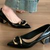 Fashion 2025 New Shoes Black Leather Shoes Woman Pumps Slingbacks Pointed Toe High Heels Stiletto Sexy Party Shoes Women Heels