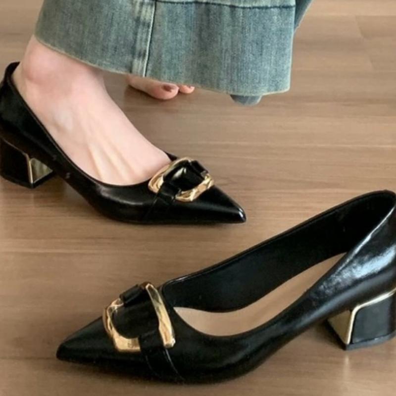 Fashion 2025 New Shoes Black Leather Shoes Woman Pumps Slingbacks Pointed Toe High Heels Stiletto Sexy Party Shoes Women Heels