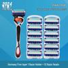 Universal Manual Razor with Five-Layer Blade and Metal Holder for Face and Beard Shaving