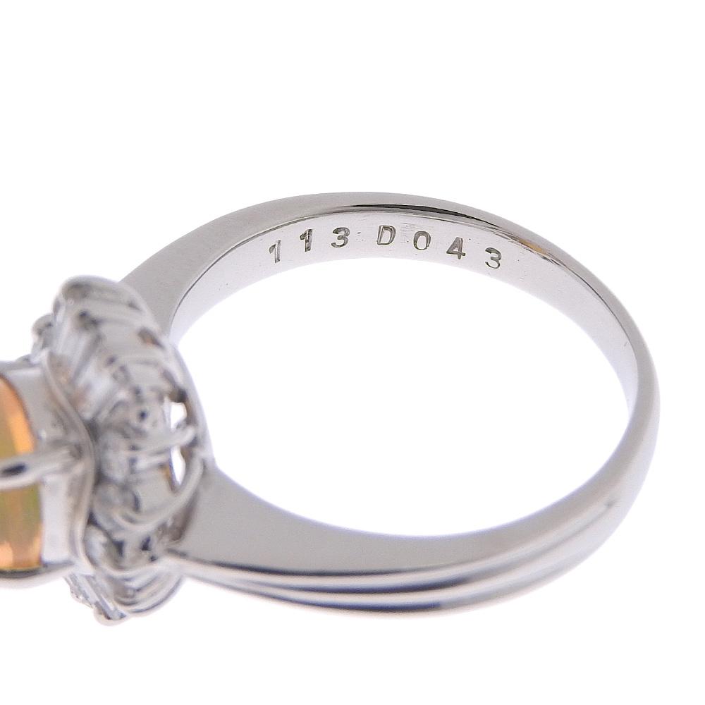 Ring Pt900Platinum/opal/diamond #6.2(US Size) 7.4g Women Used
