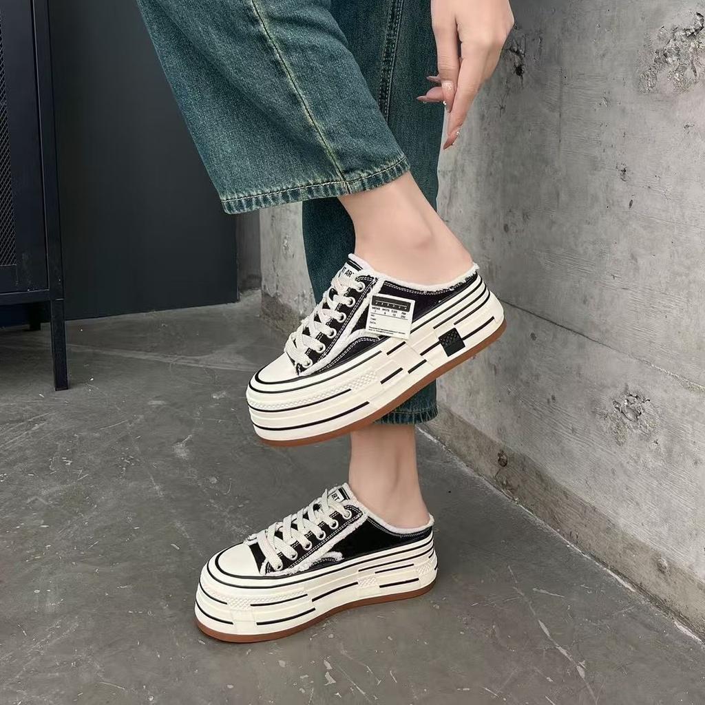 Classic versatile small canvas shoes for women's 2025 spring new versatile comfortable lace-up thick-soled super fire little white shoes