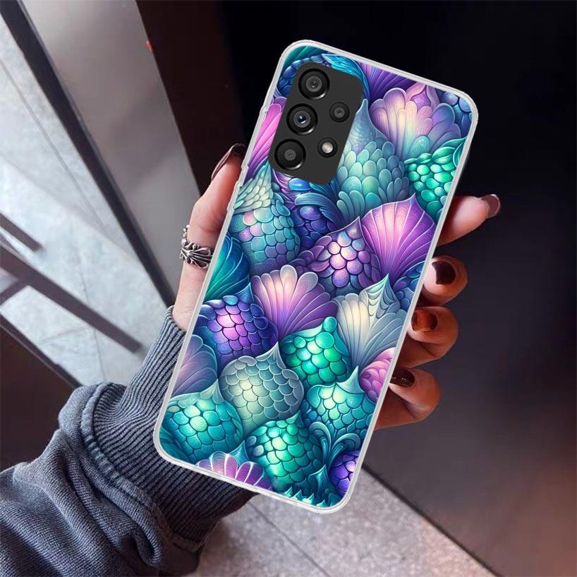 Fish Scale Pattern Mermaid Phone Case For Samsung Galaxy A12 A52S A42 A32 A22 A51 A50 Note 20 Ultra 10 S10 Plus A71 A70 A31 A30