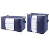 Quilt Storage Bag Foldable Large Capacity Non-woven Fabric Two-way Zipper Clothes Storage Bin for Wardrobe