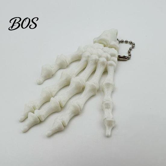 Cool Skeleton Hand Accessory Keychain, with Hanging Chain 3D Printed Ornament, Movable Gothic Ornament Joint Design Skull Palm Stress Relief