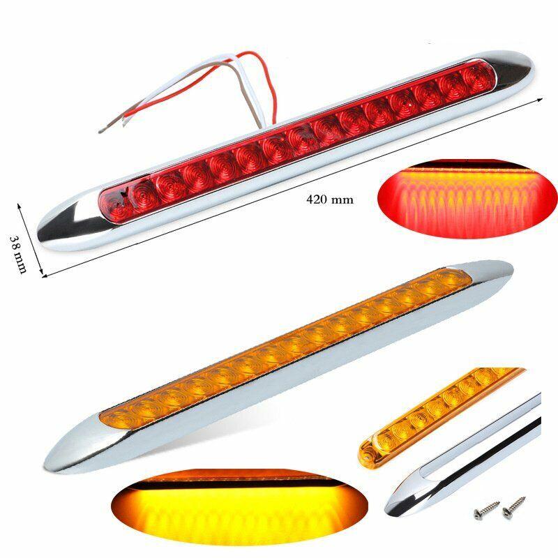 2PCS Trailer Taillight 15LED Truck Turn Signal Rear Brake Lamp 12V 24V for Trailer RV Boat Bus Scania rear tail lights Red