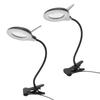 Loupe à clip avec lumière Fer et PP Lampe de bureau loupe LED réglable pour soudure, artisanat, lecture