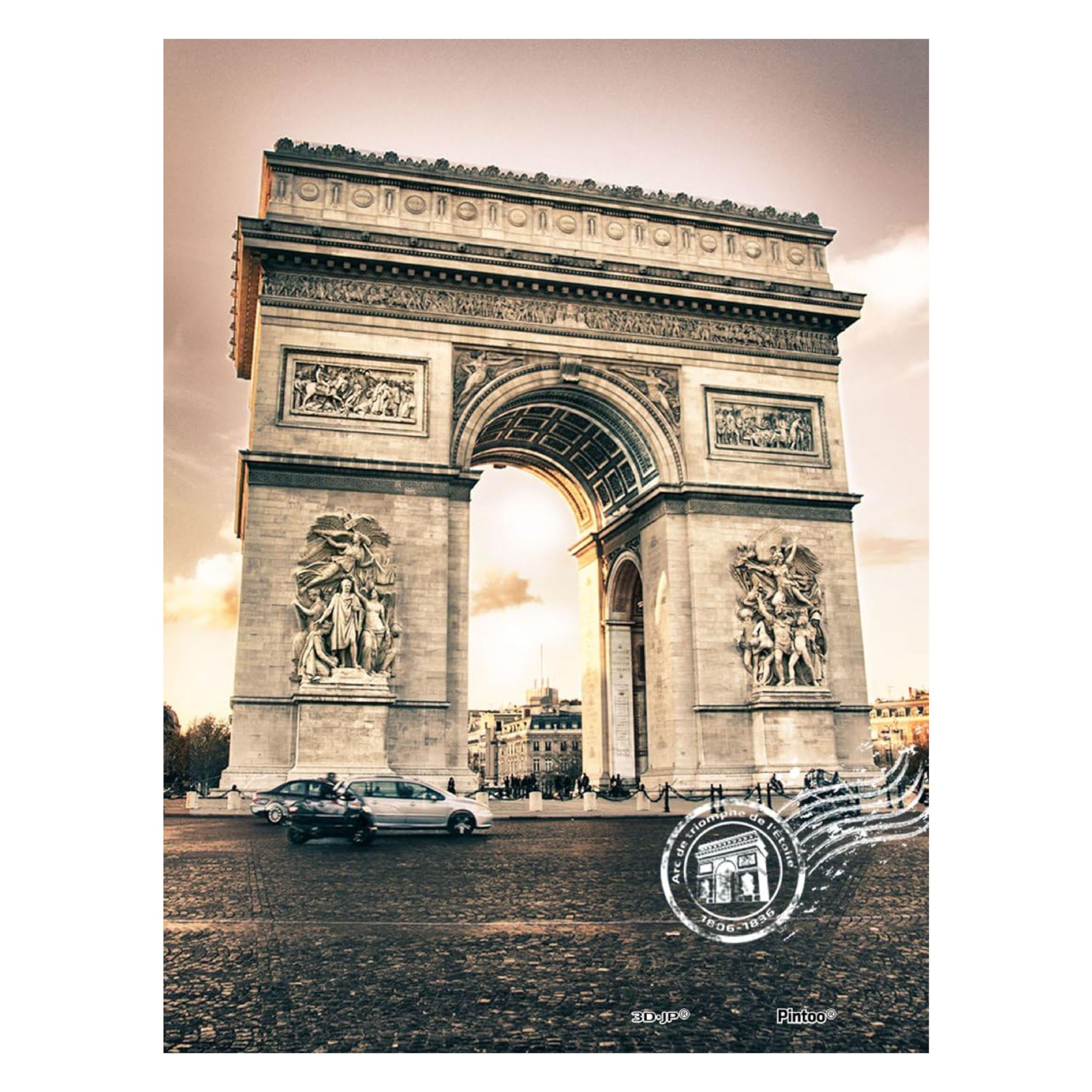 

Pinto 150-Piece Mini Plastic Jigsaw Puzzle Arc de Triomphe at Sunset (8x10cm) for Kids and Adults, No Broken Pieces, Clicks into Place [P1102]