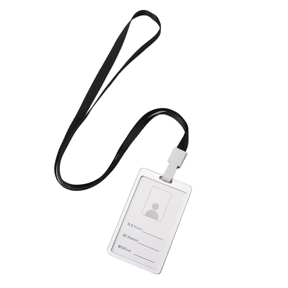 Credit Aluminium Office Supplies Certificate Business Company Identity Cover with Lanyard ID Card Holder Pass Tag Work Badge