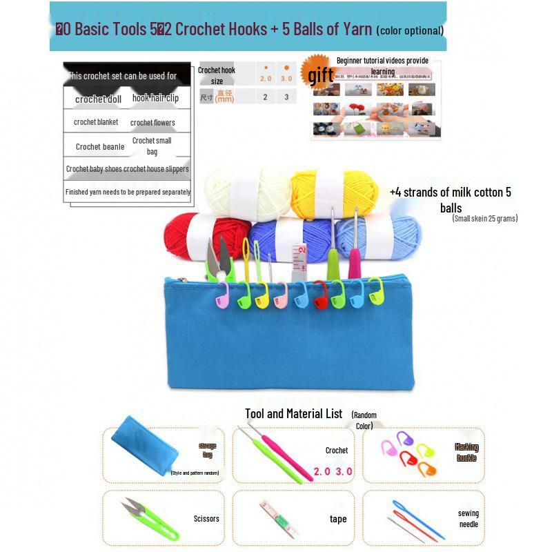 Beginner Crochet & Knitting Hook Tool Set - Starter Kit for Learning & Crafting