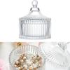 Fashionable Glass Storage Box with 3 Soft Body Powders Puff for Neat and Tidying Space Saving Designs Daily Use