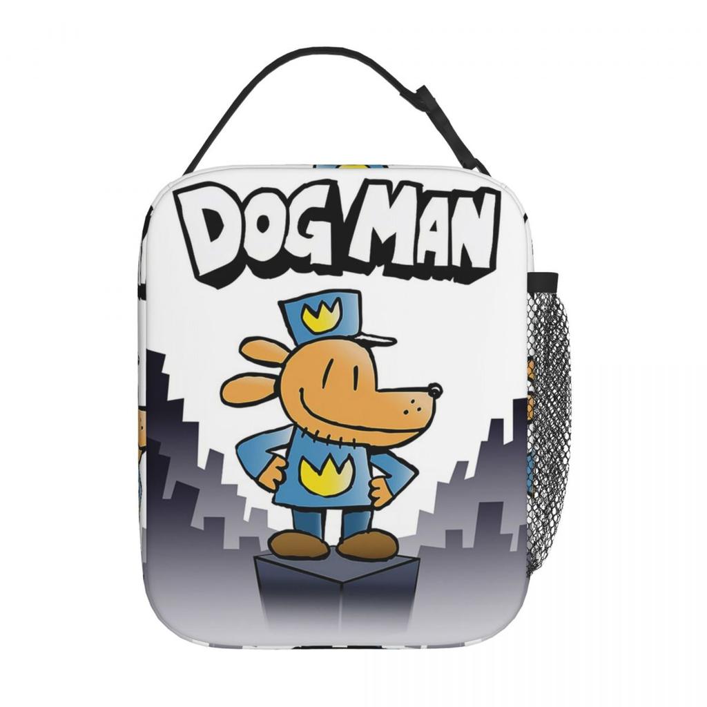 Dog Man Borsa Pranzo Termica Carina per Animali Domestici per Donne Bambini Scatole Alimentari Portatili Borsa Termica Tote