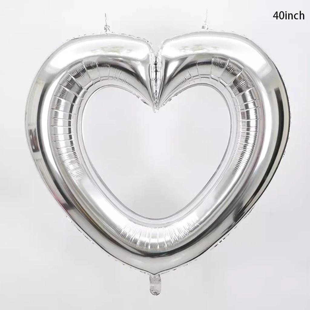 Love Heart Aluminum Film Balloon Peach Heart Foil Balloon Wedding Room Decor Bride To Be Photobooth Props Baloon Bridal Shower