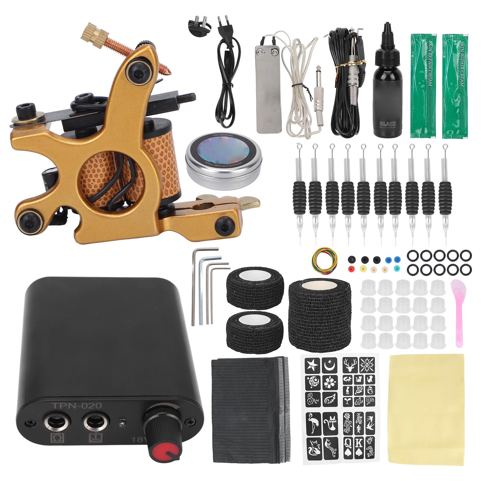 

Катушка Тату-машина Набор Блок питания Ножная педаль Повязка Набор инструментов для практики татуировки для начинающих (90-265В)